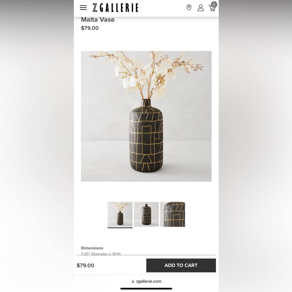 New z gallerie vase